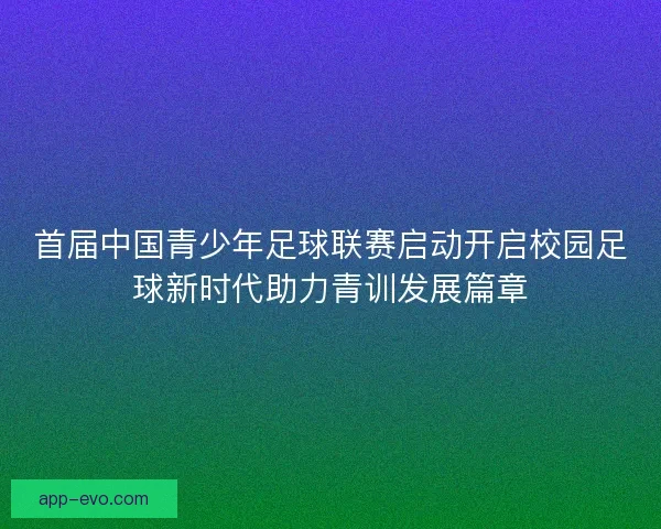 首届中国青少年足球联赛启动开启校园足球新时代助力青训发展篇章